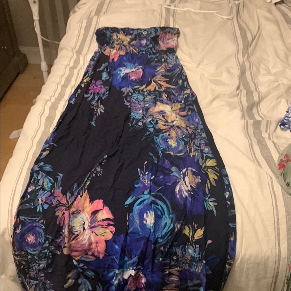 Floral Strapless Maxi Dress